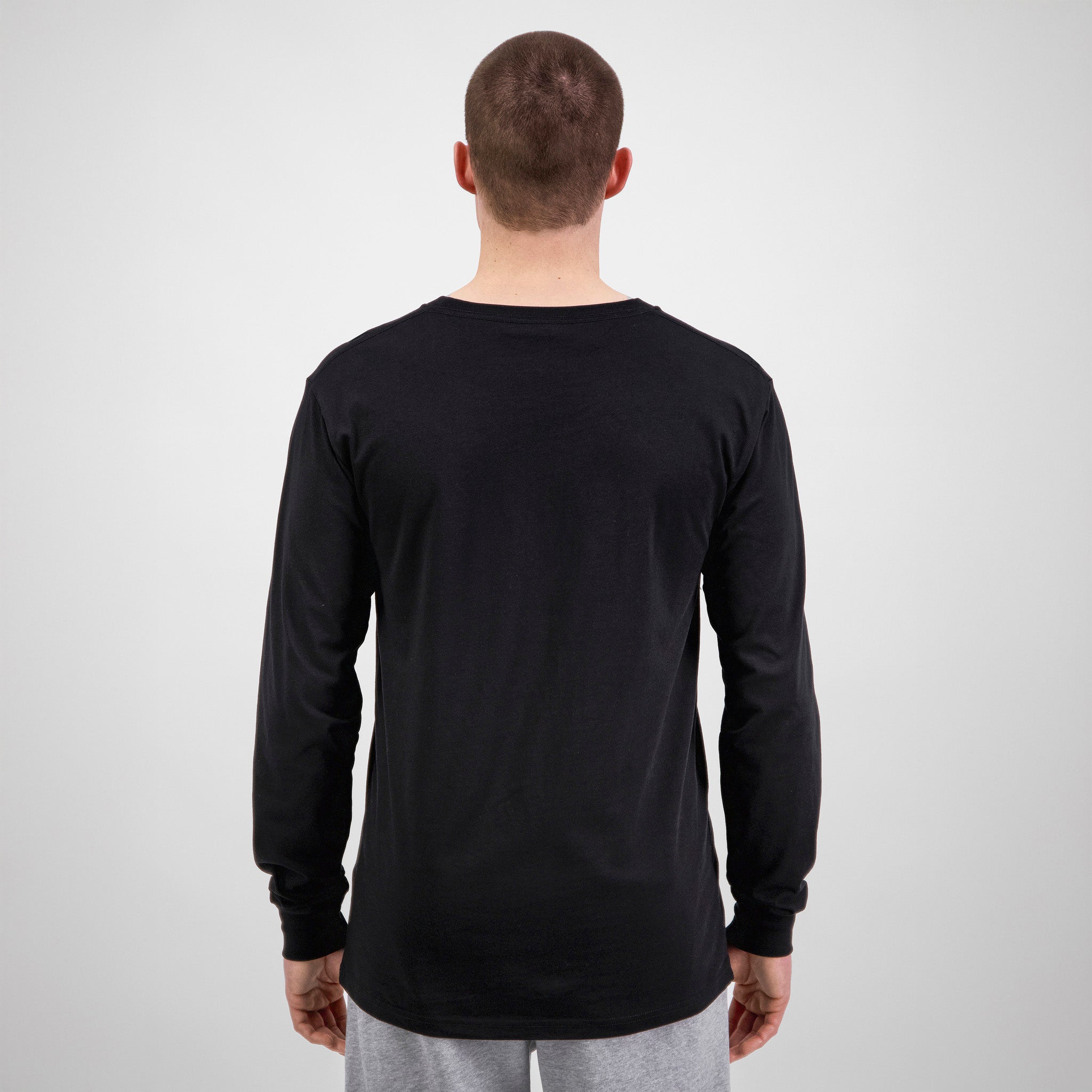 Black Mens Basis Long Sleeve Tee