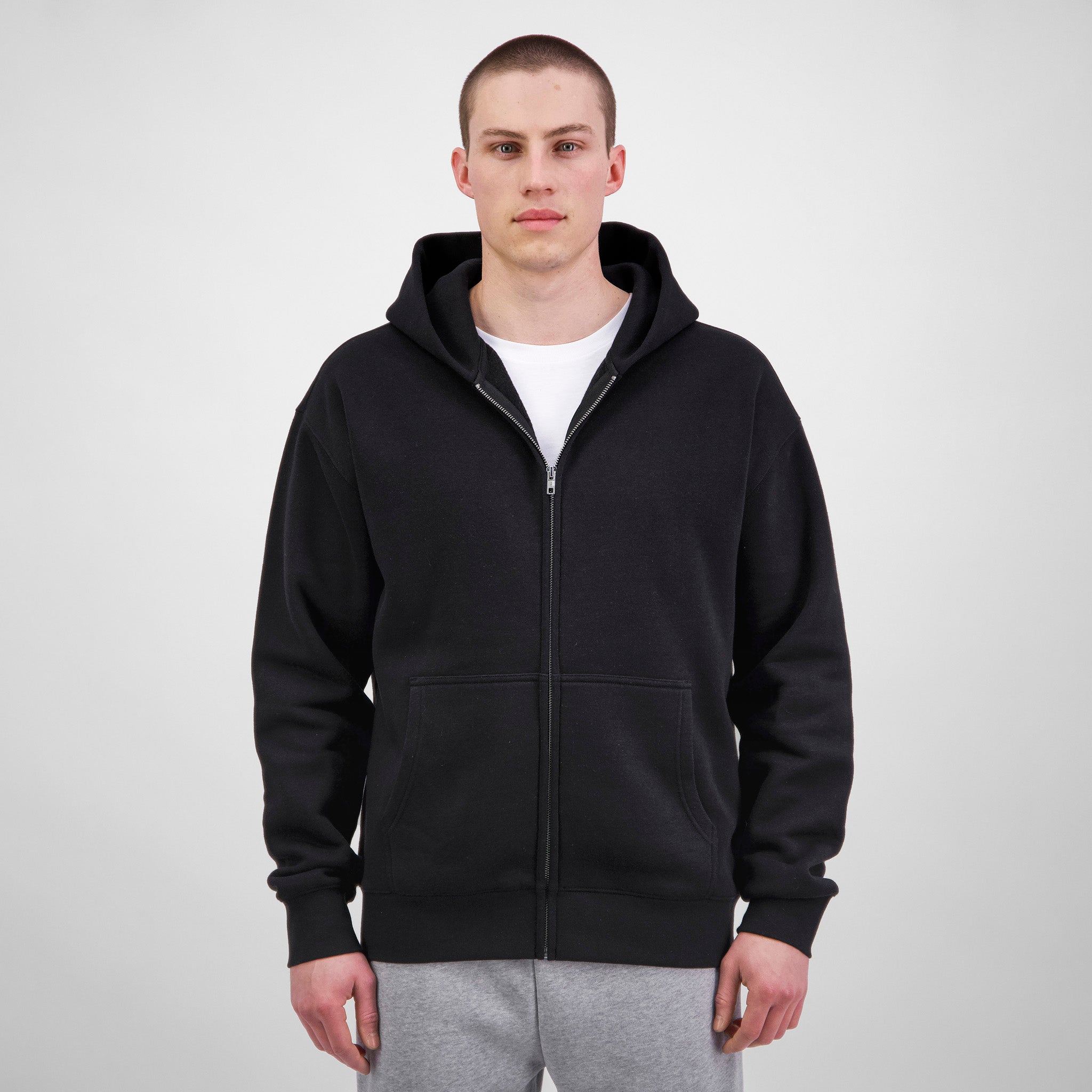 Black Mens Everyday Zip Hoodie