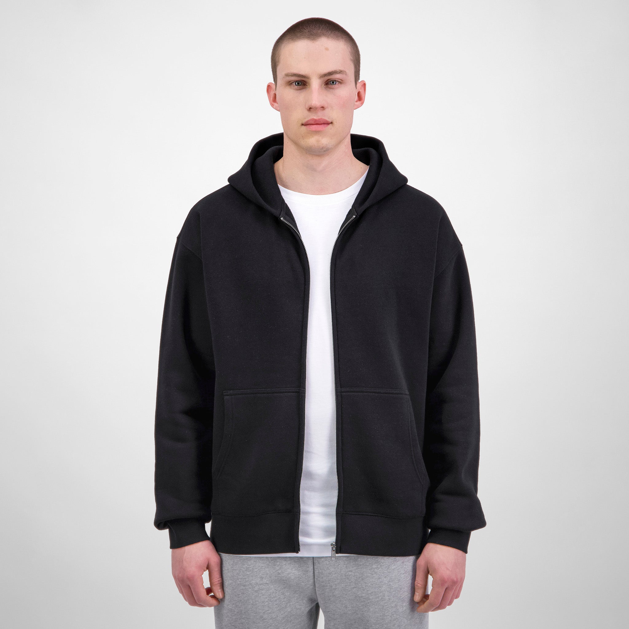 Black Mens Everyday Zip Hoodie