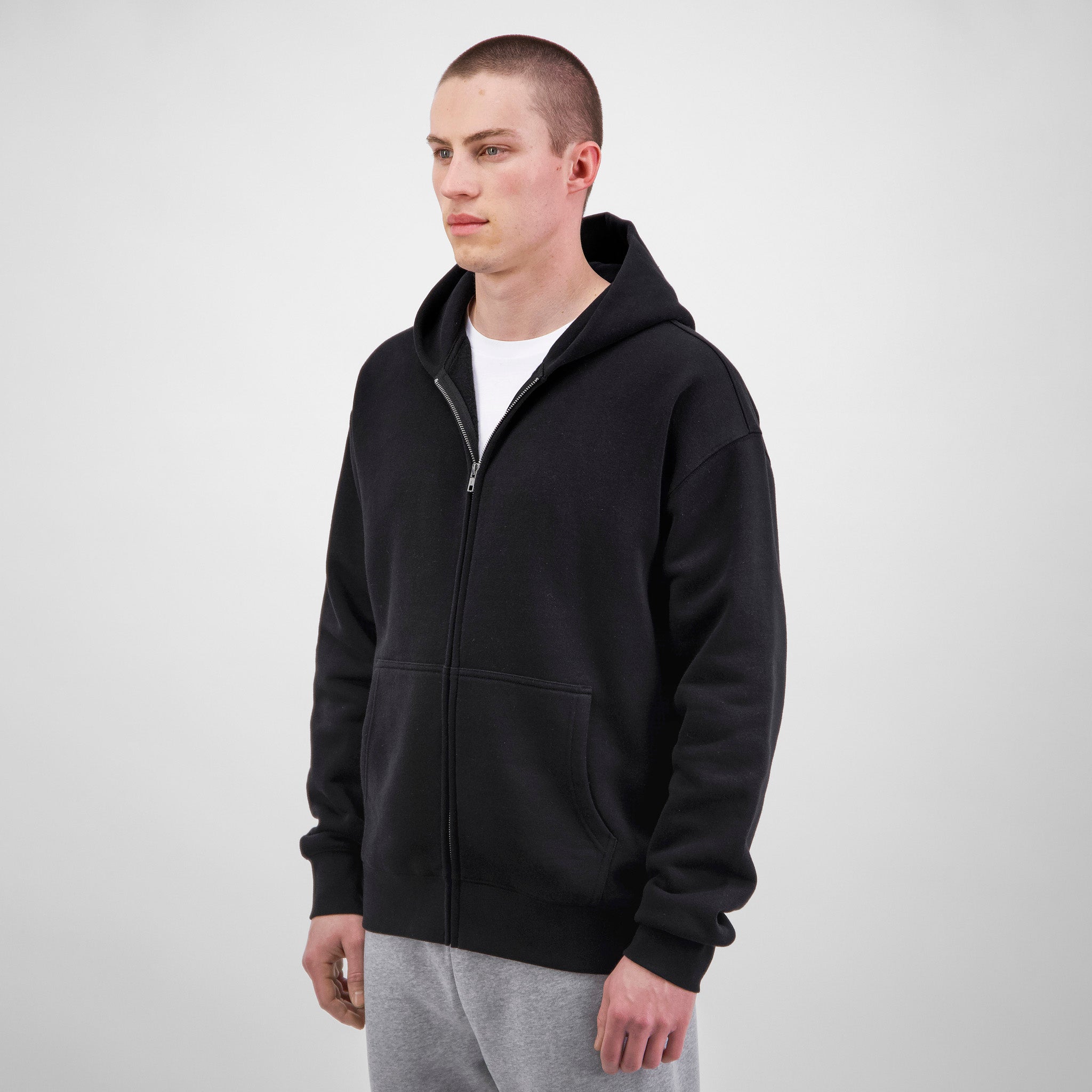 Black Mens Everyday Zip Hoodie