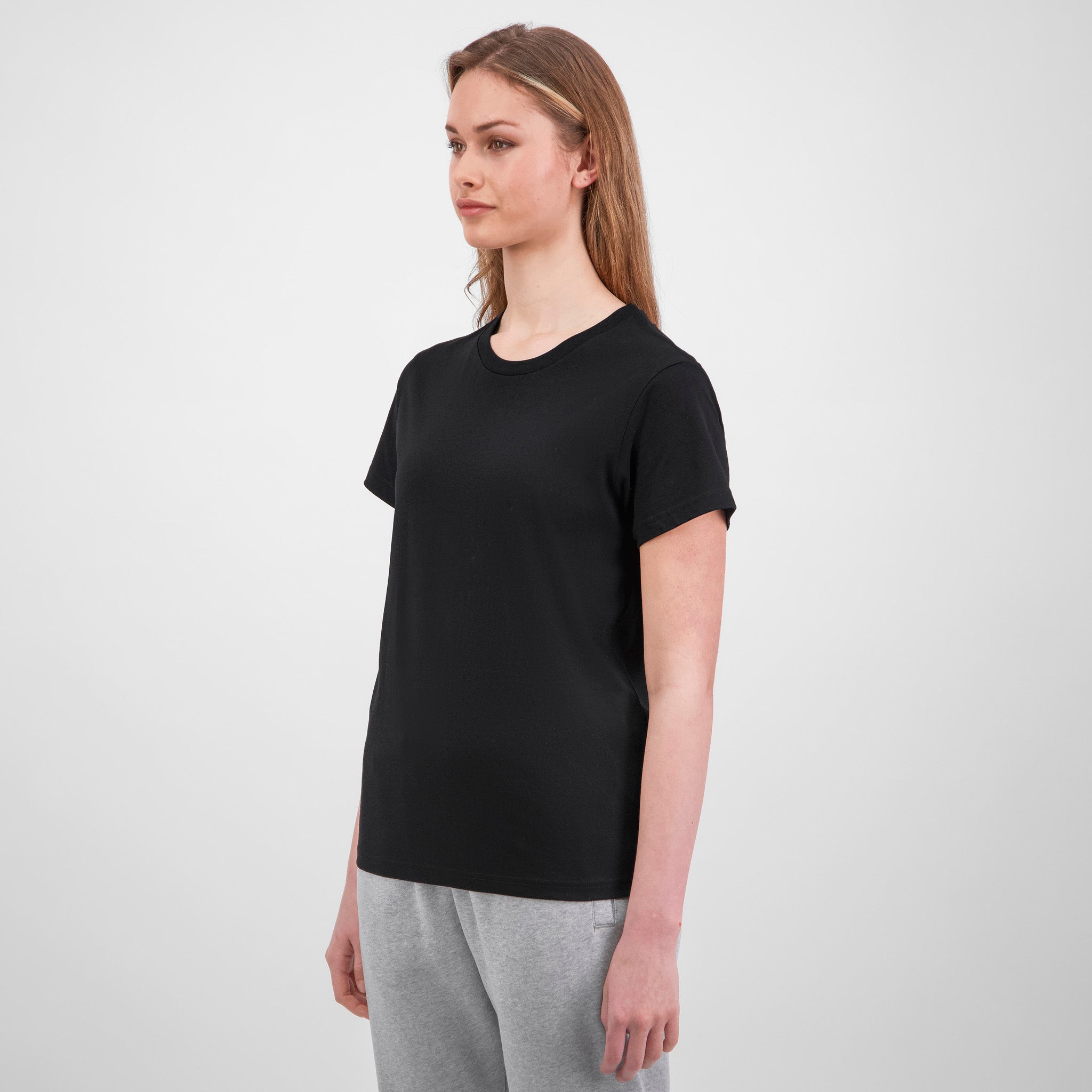 Black Womens Basis Short Sleeve Tee