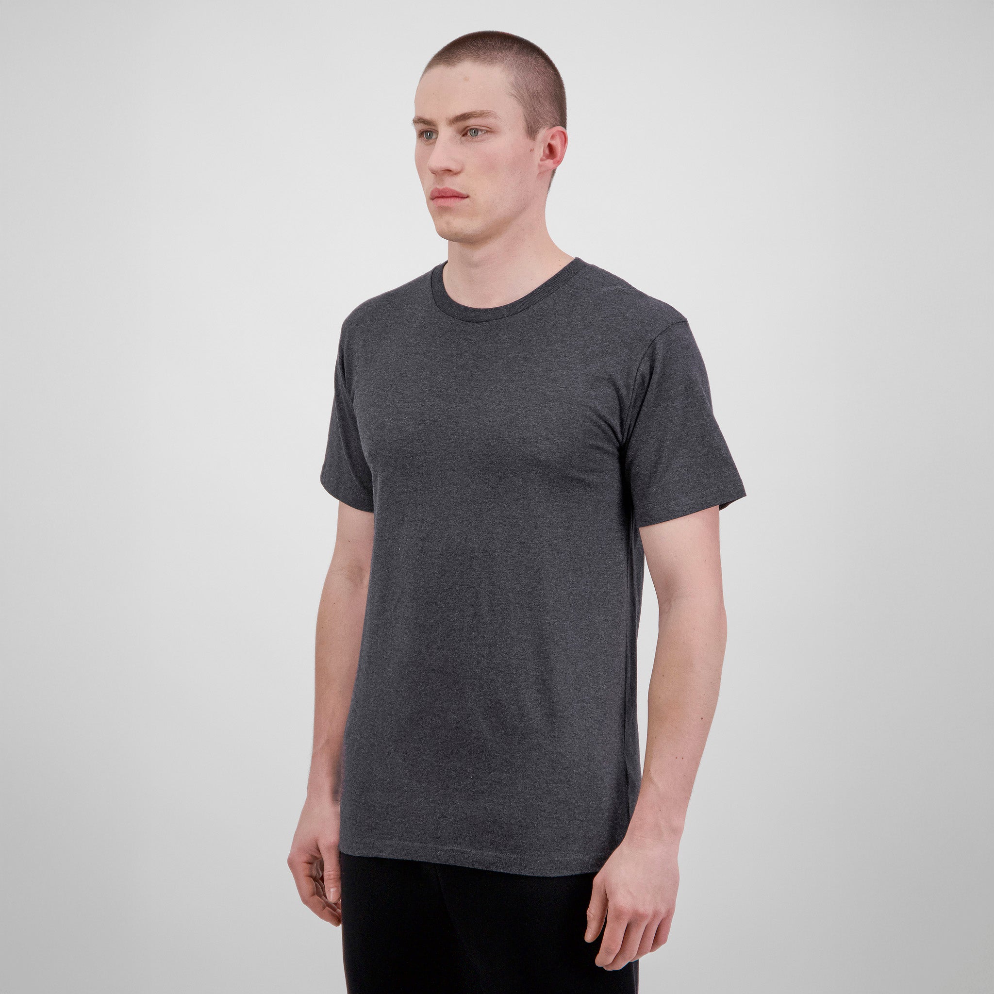 Charcoal Marle Mens Basis Short Sleeve Tee