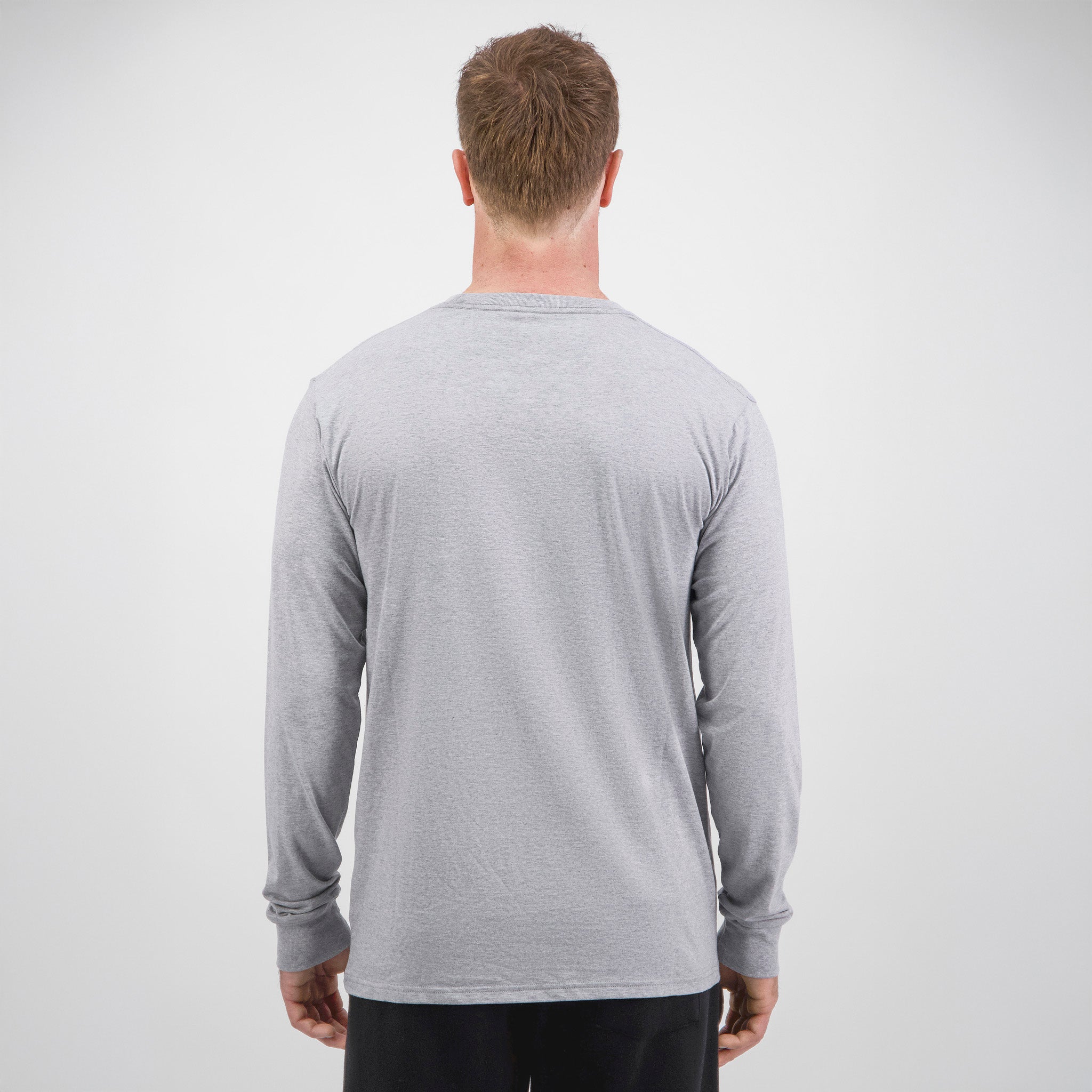 Grey Marle Mens Basis Long Sleeve Tee