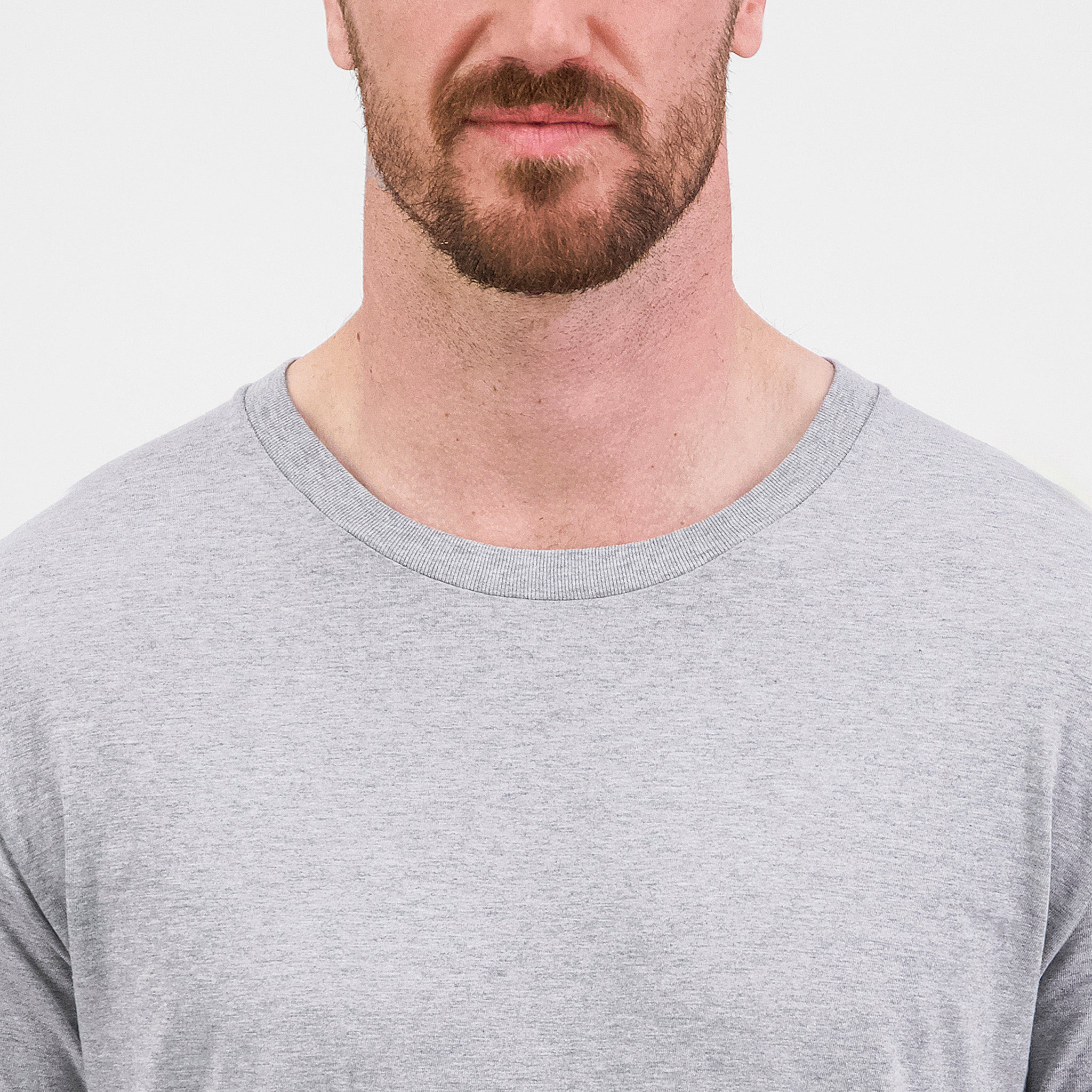 Grey Marle Mens Basis Long Sleeve Tee