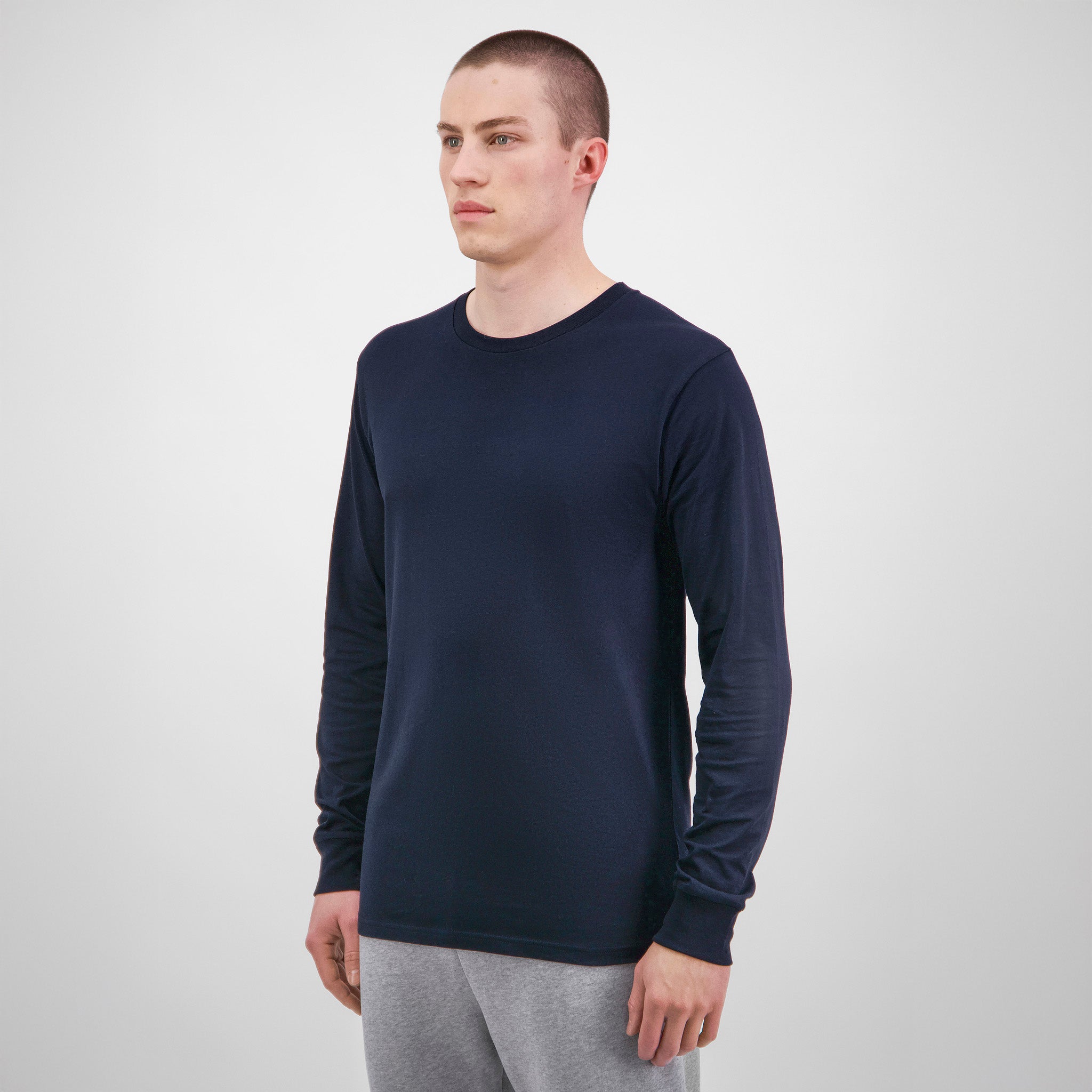 Navy Mens Basis Long Sleeve Tee