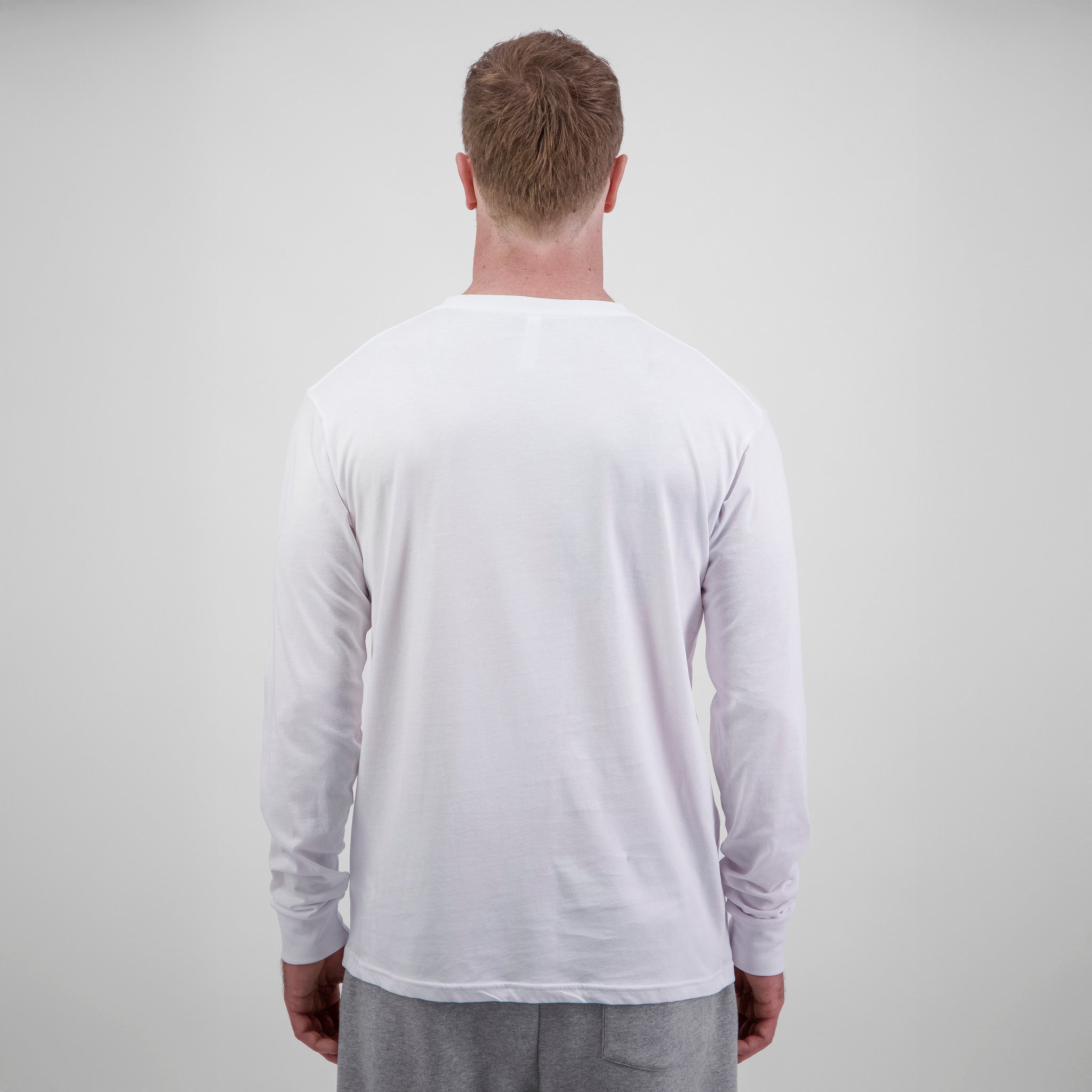 White Mens Basis Long Sleeve Tee