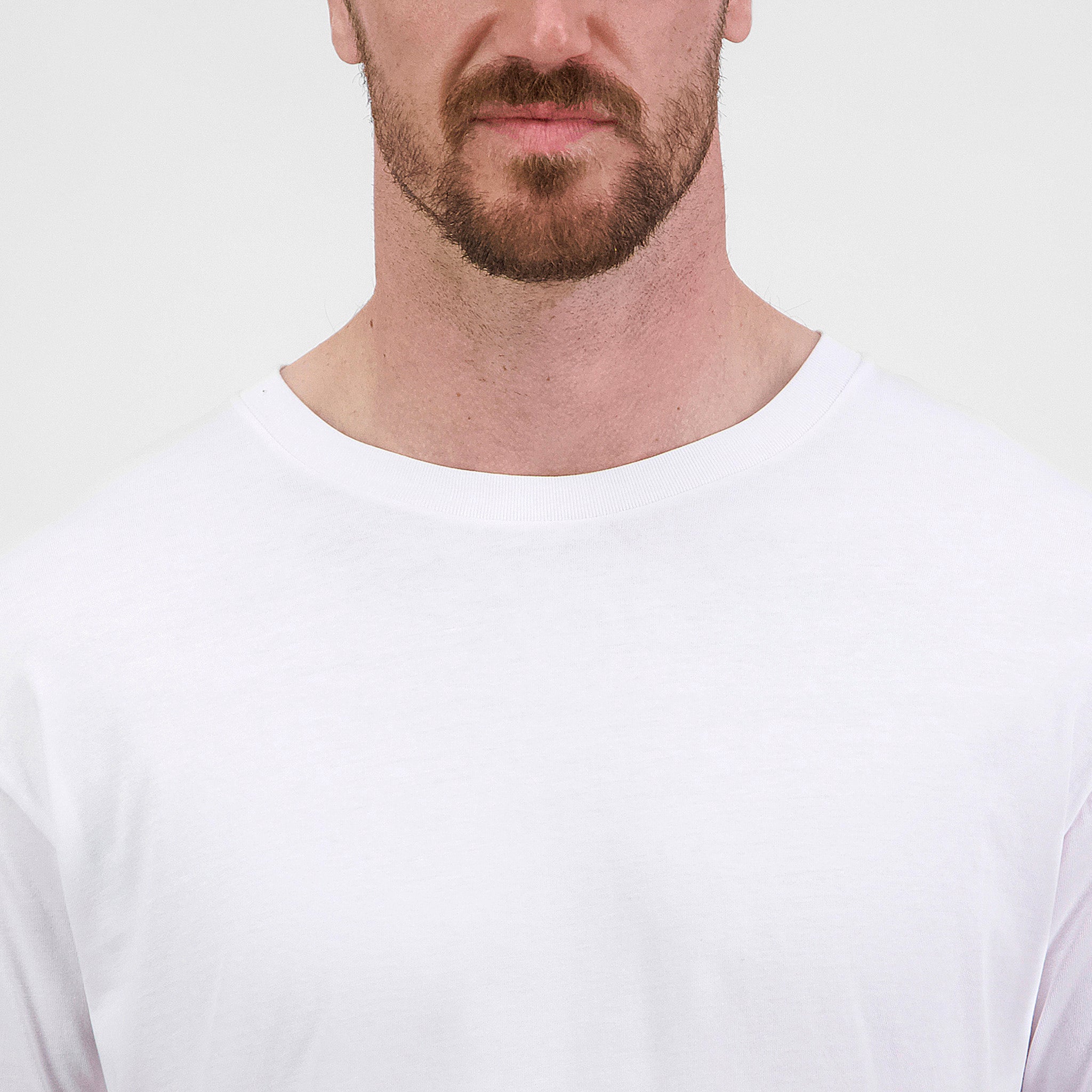 White Mens Basis Long Sleeve Tee