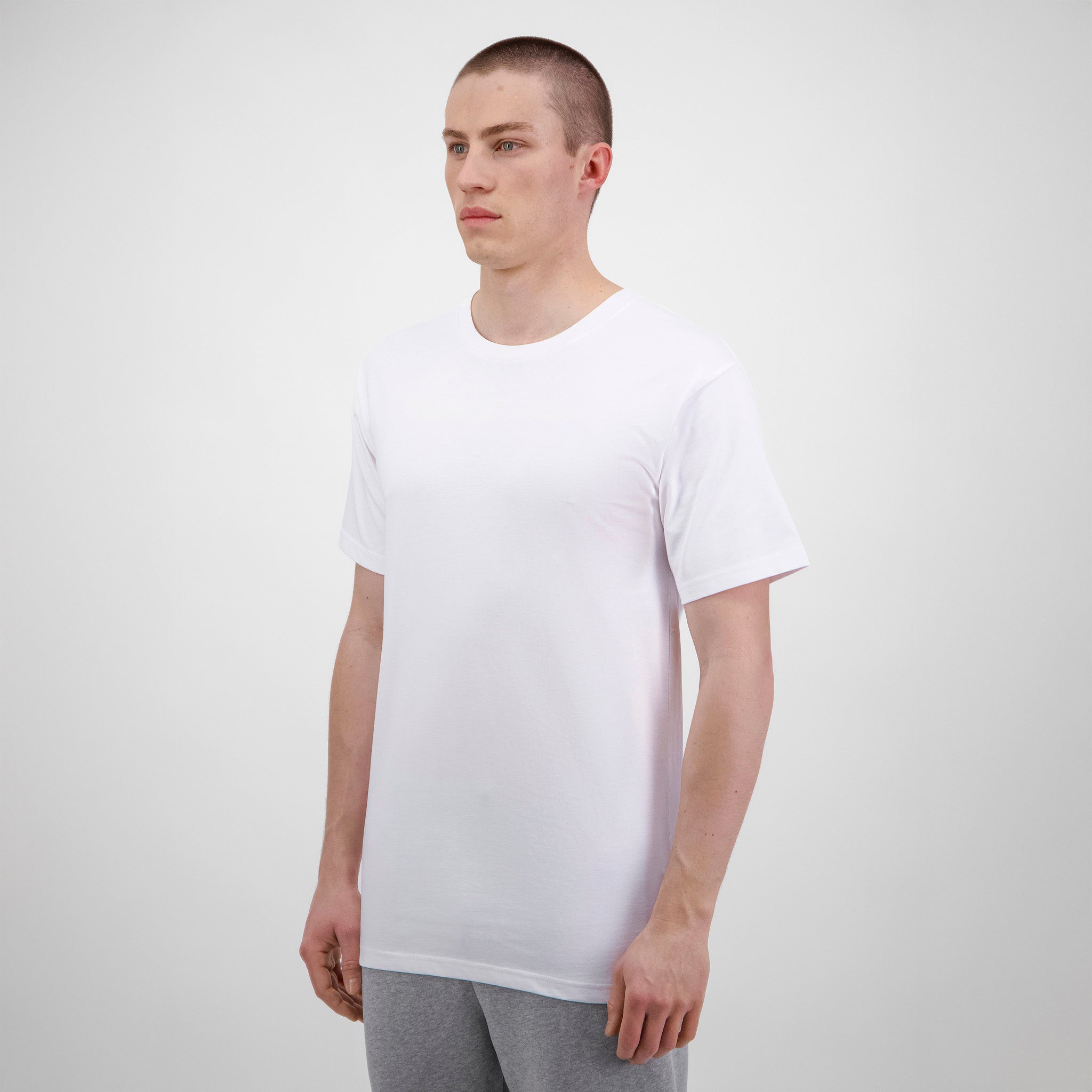 White Mens Basis Short Sleeve Tee