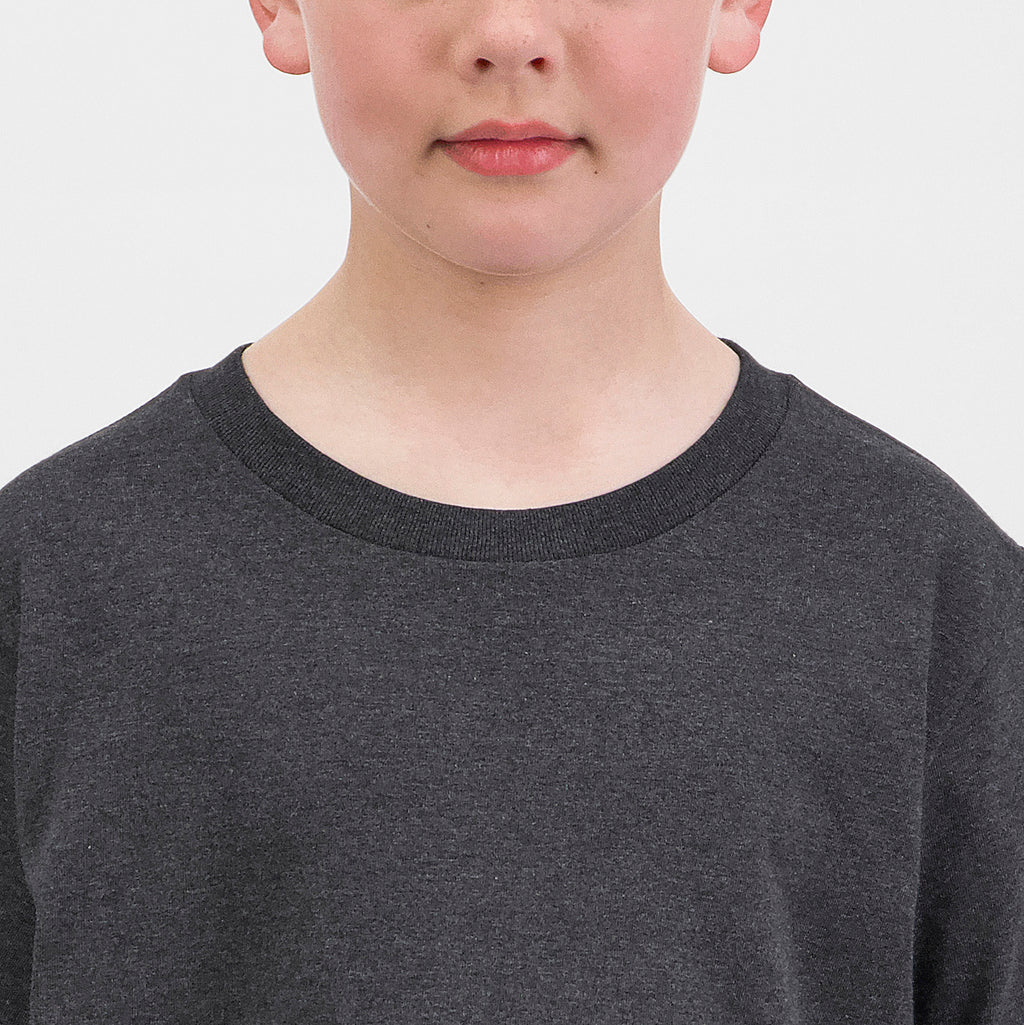 Charcoal Marle Kids Basis Short Sleeve Tee