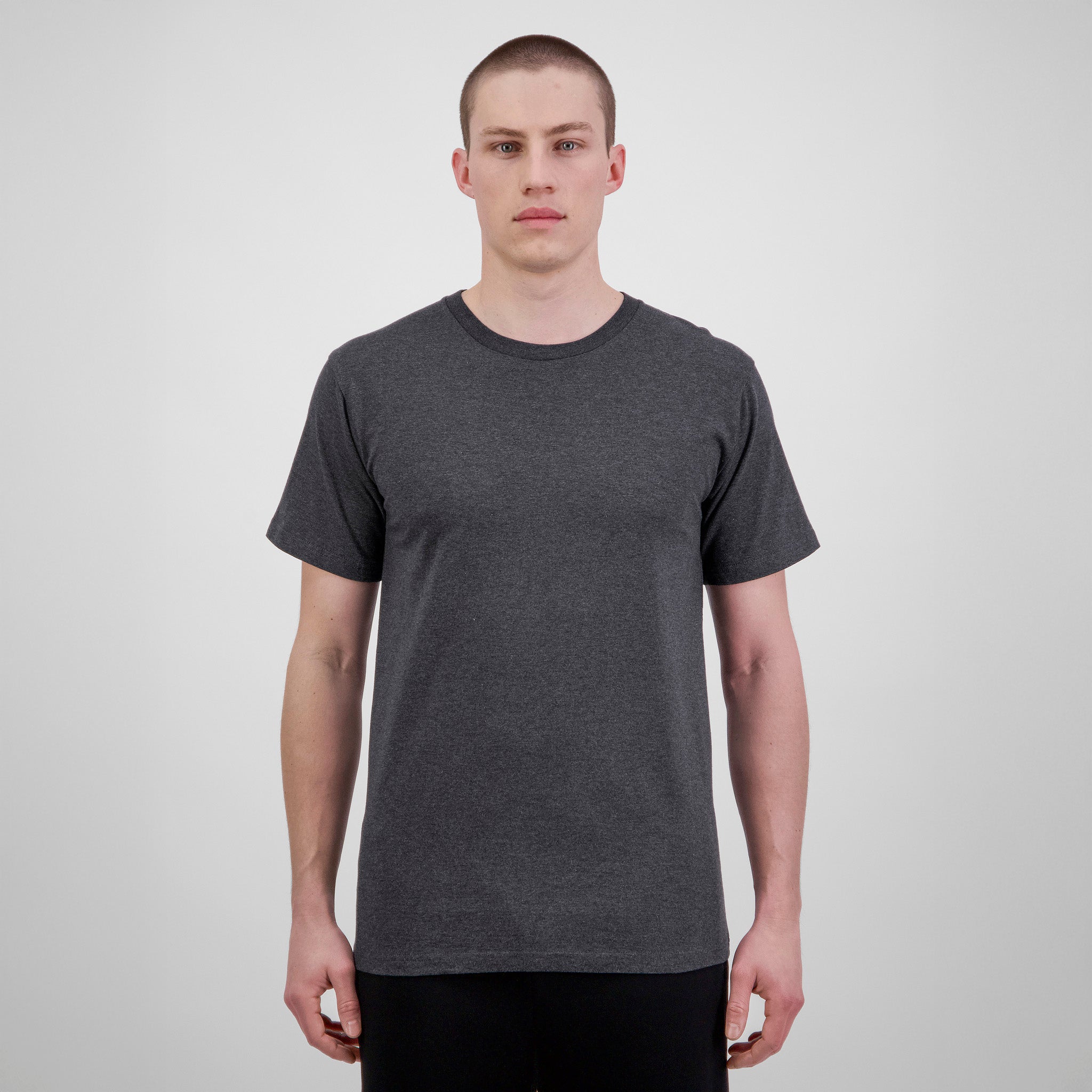 Charcoal Marle Mens Basis Short Sleeve Tee