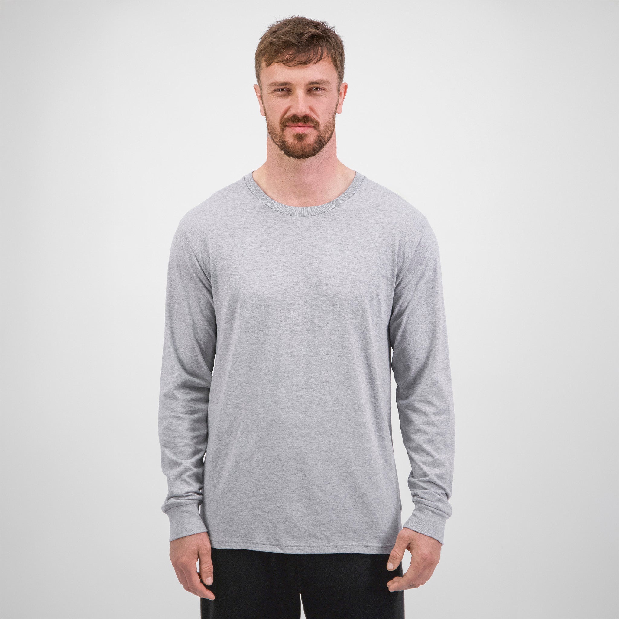 Grey Marle Mens Basis Long Sleeve Tee