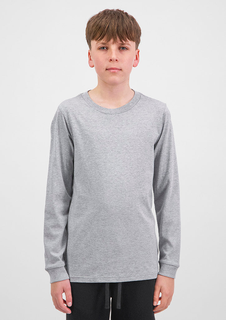 Grey Marle Basis Youth Long Sleeve Tee