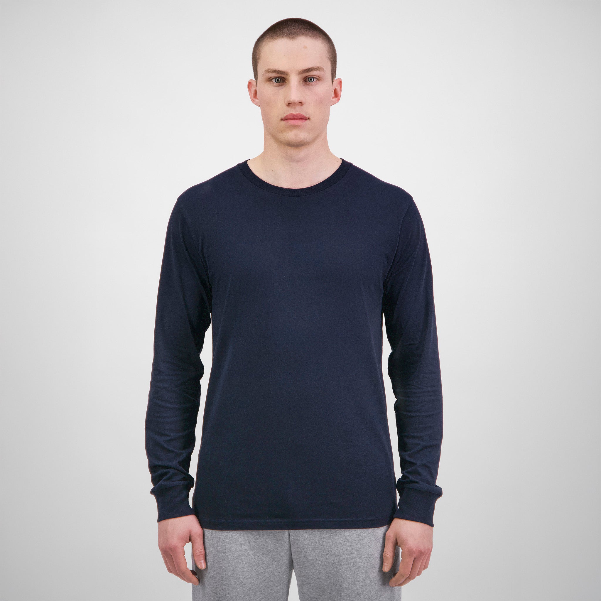 Navy Mens Basis Long Sleeve Tee