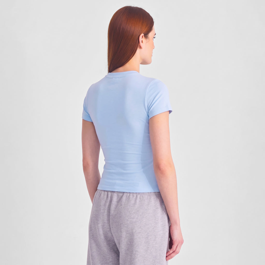Powder Blue Womens Baby Tee
