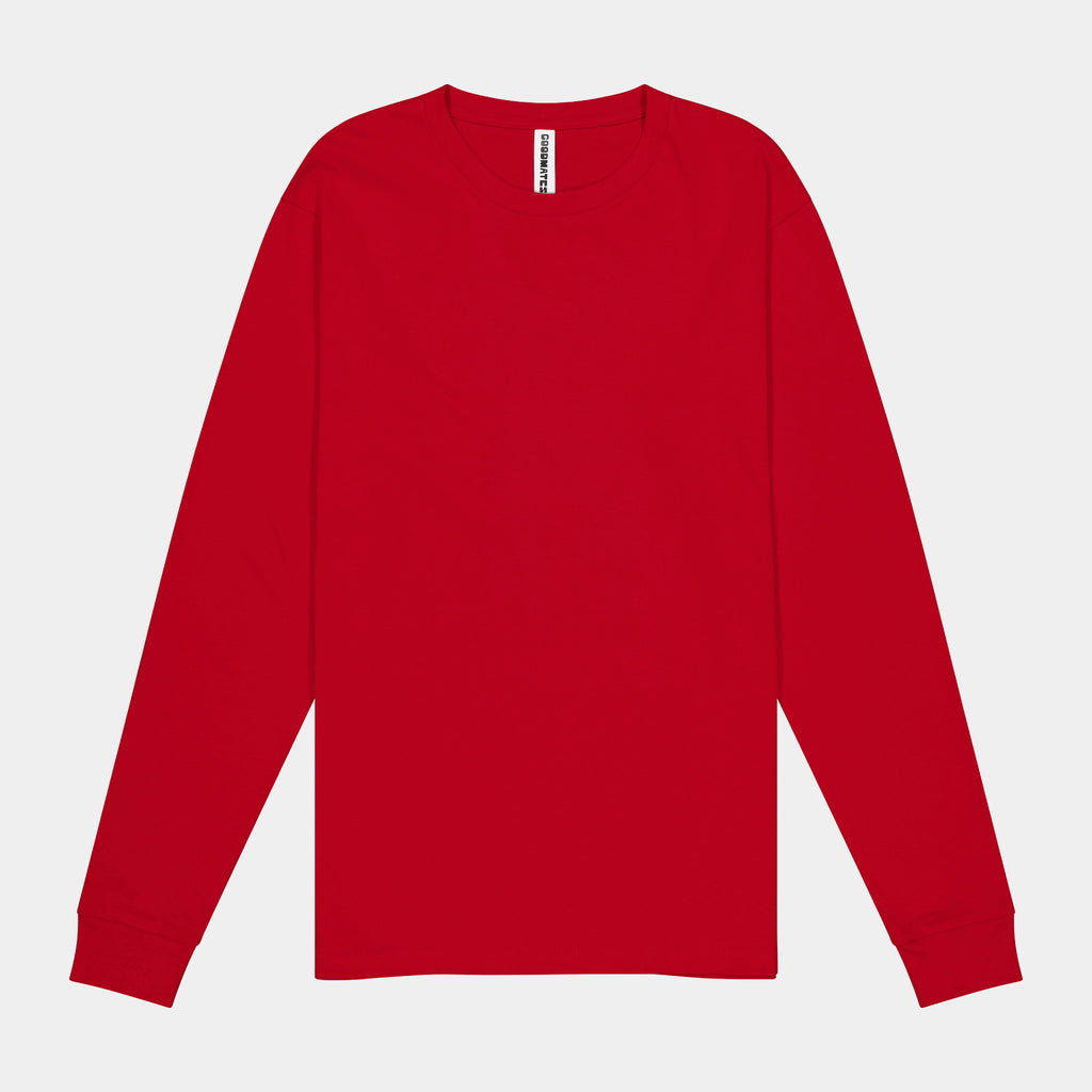 Red Basis Womens Long Sleeve Tee