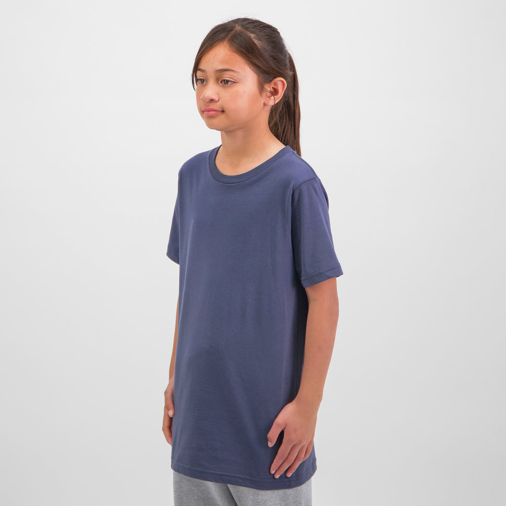 Steel Blue Kids Basis Short Sleeve Tee