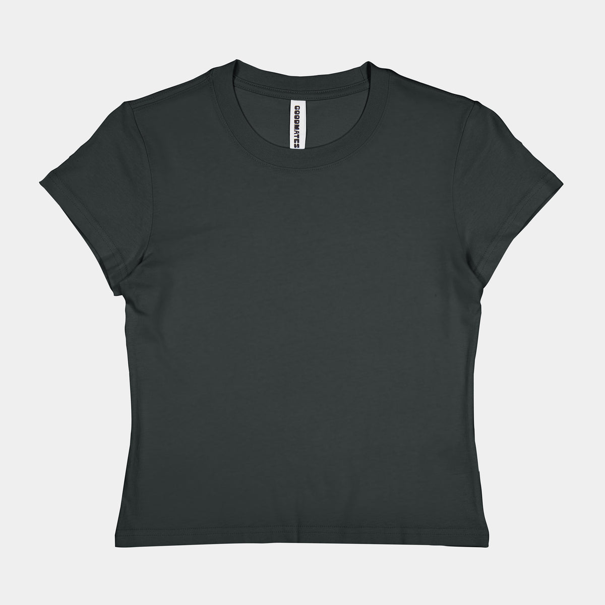 Washed Black Womens Baby Tee