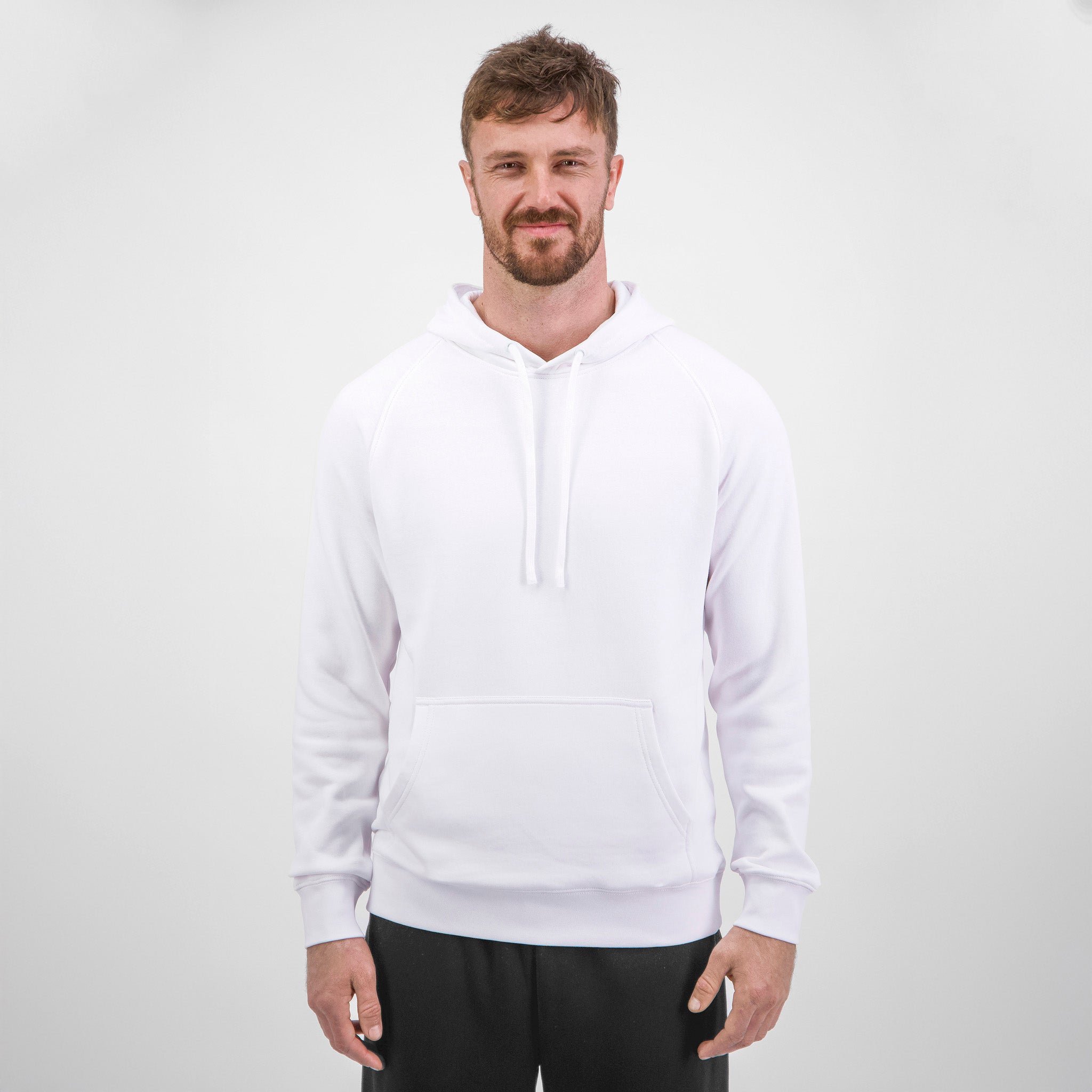 White Mens Basis Hoodie