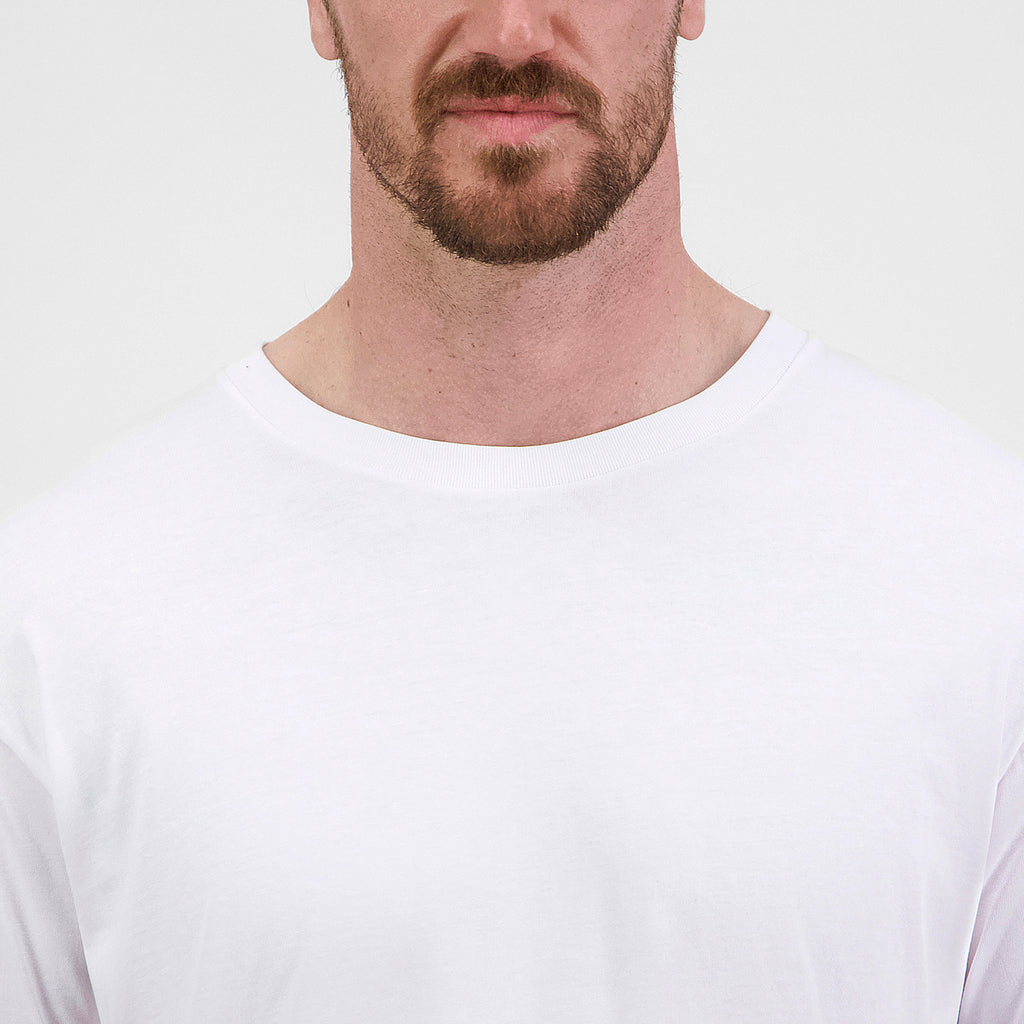 White Mens Basis Long Sleeve Tee