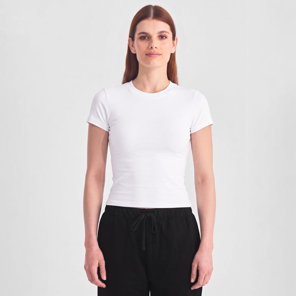 White Womens Baby Tee