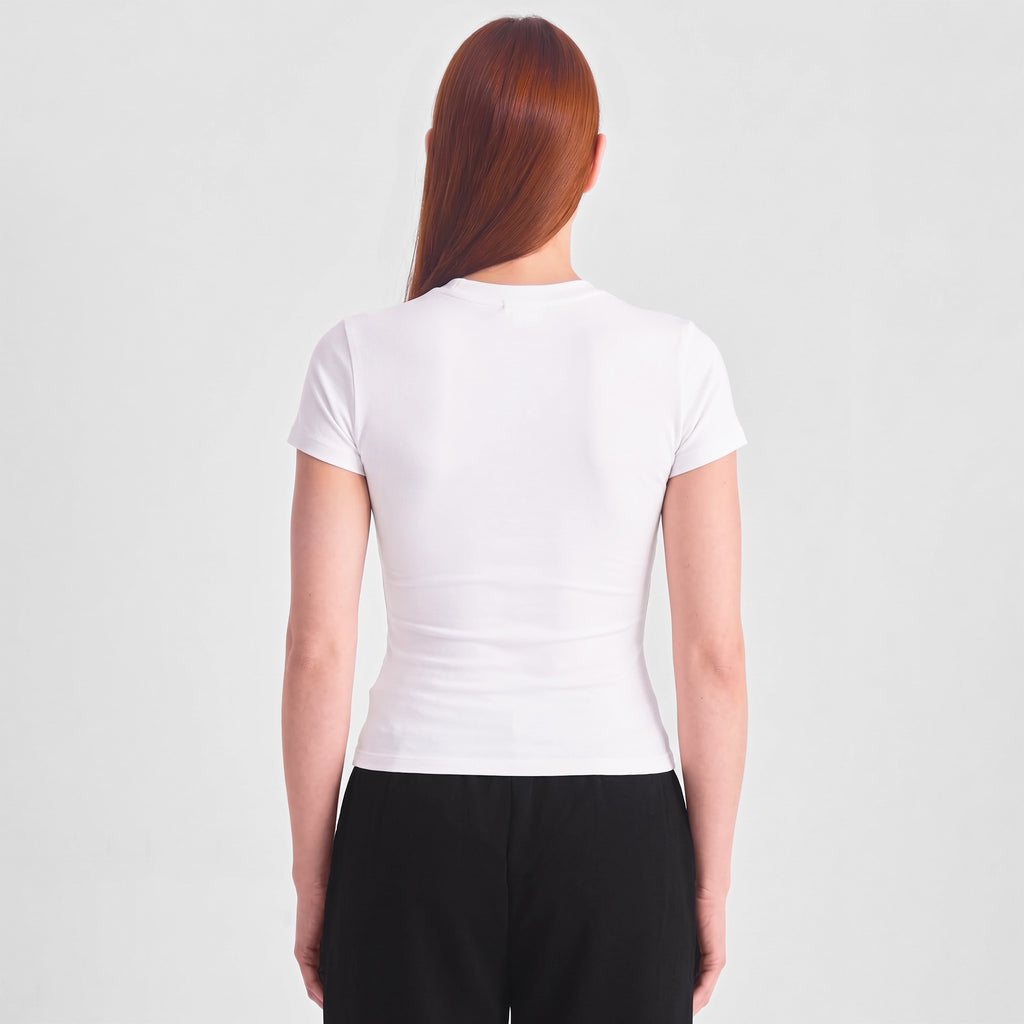 White Womens Baby Tee